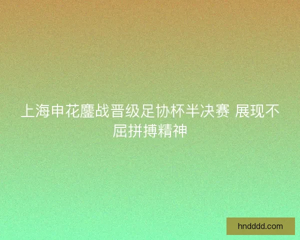 上海申花鏖战晋级足协杯半决赛 展现不屈拼搏精神